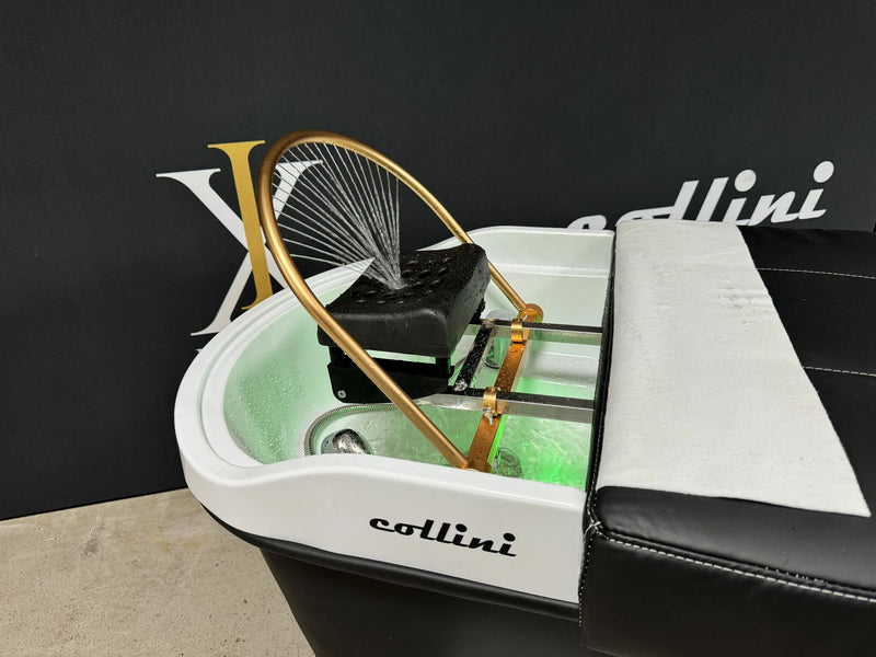 Collini Professionelle Headspa Liege - Satori mit Haardampfer, Hocker und Massagefunktion - Taupe