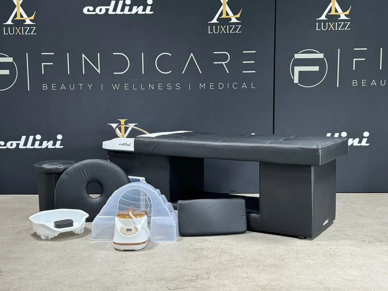 Collini Revitalisierende japanische Headspa Liege: Wellness und Haarwiederherstellung schwarzes Waschbecken