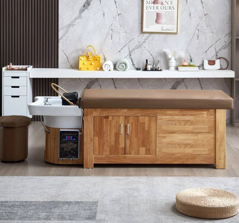 Collini Professionelle Headspa Liege ZenMist mit Haardampfer, Hocker und Massagefunktion