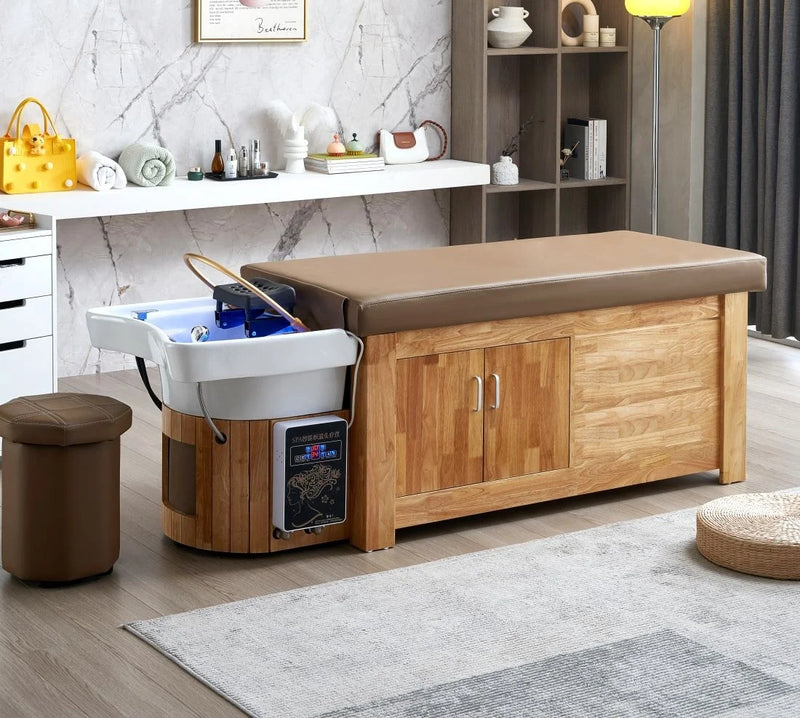 Collini Professionelle Headspa Liege ZenMist mit Haardampfer, Hocker und Massagefunktion