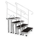 GUIL ECT20-80 - Modular aluminum 4-step access staircase including feet and 2 handrails (step dimensions 300 x 800 mm | height 800 mm | suitable for a stage height of up to 1,000 mm)