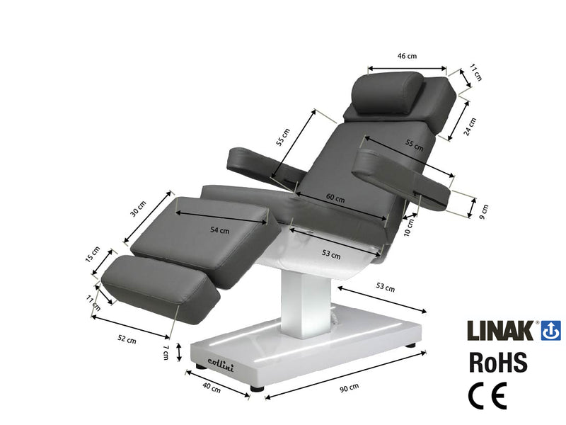 Collini Velora BS1 Elektrischer Behandlungsstuhl – luxuriöser, ergonomischer Behandlungsstuhl mit mehreren Einstellmöglichkeiten für optimalen Komfort und Effizienz
