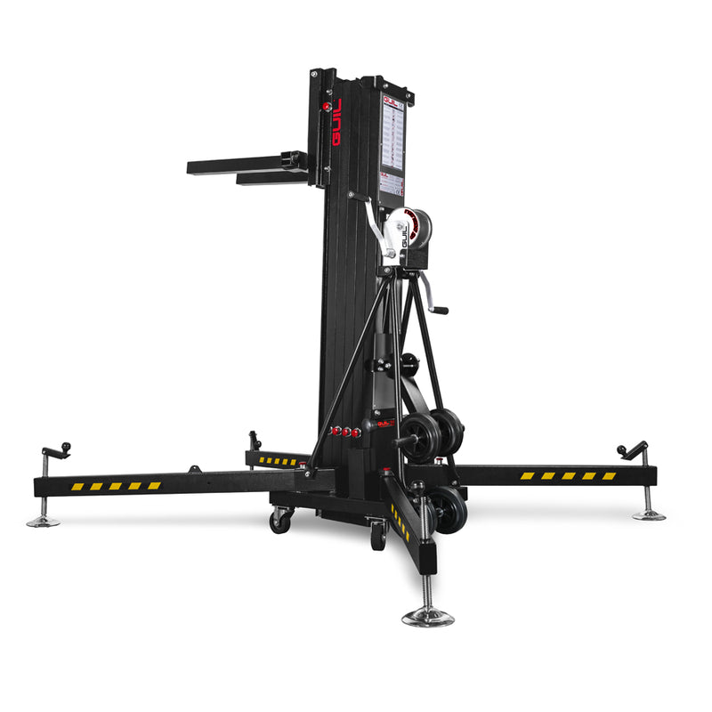 GUIL ULK-800XL - Chariot élévateur compact avec treuil (hauteur de travail max. 8,00 m | capacité de charge max. 350 kg | hauteur de chargement 30 cm | pliable) - en noir