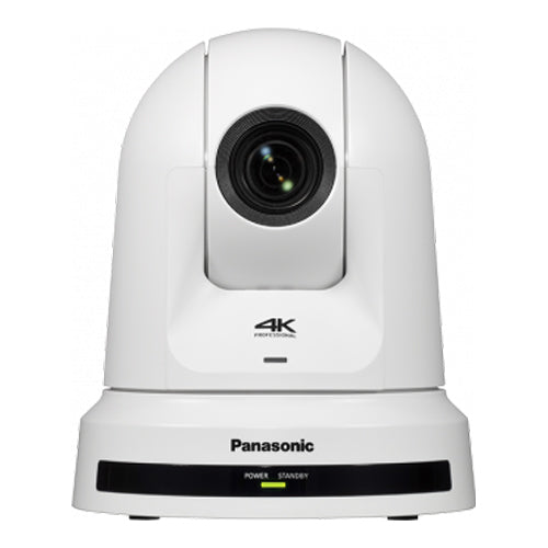 PANASONIC AW-UE80 - Caméra PTZ 4K UHD avec fonction panoramique et inclinaison (zoom optique 24x | objectif grand angle | stabilisateur d'image OIS + EIS | version 3G-SDI et HDMI | logiciel de suivi automatique | PoE++) - en blanc