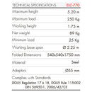 GUIL ELC-770 - Compact telescopic lift with winch and Ø 55 mm spigot (max. height 5.20 m | max. load capacity 250 kg | foldable) - in black 