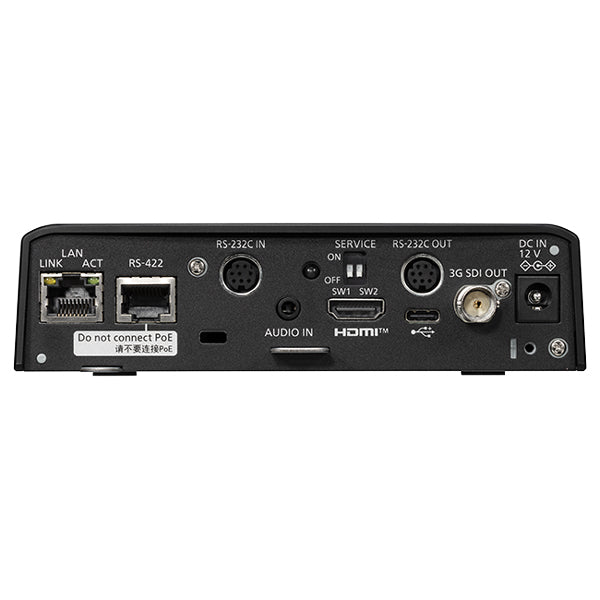 PANASONIC AW-UE20 - 4K UHD PTZ camera with pan &amp; tilt function (12x optical zoom | wide-angle lens | 3G-SDI &amp; HDMI version | PoE+) - in black