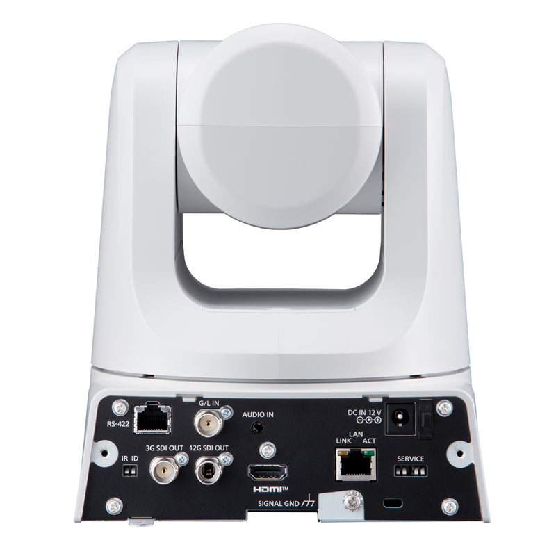 PANASONIC AW-UE100 - 4K UHD PTZ camera with pan &amp; tilt function (24x optical zoom | 2160/50p | wide-angle lens | OIS + EIS image stabilizer | 12G-SDI/3G-SDI/HD-SDI/HDMI | NDI + SRT support | PoE++) - in white