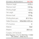 GUIL ELC-730 - Compact telescopic lift with winch and Ø 35 mm spigot (max. height 4.50 m | max. load 125 kg | foldable) - in black