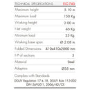 GUIL ELC-740 - Compact telescopic lift with winch and Ø 35 mm spigot (max. height 5.10 m | max. load 150 kg | foldable) - in black