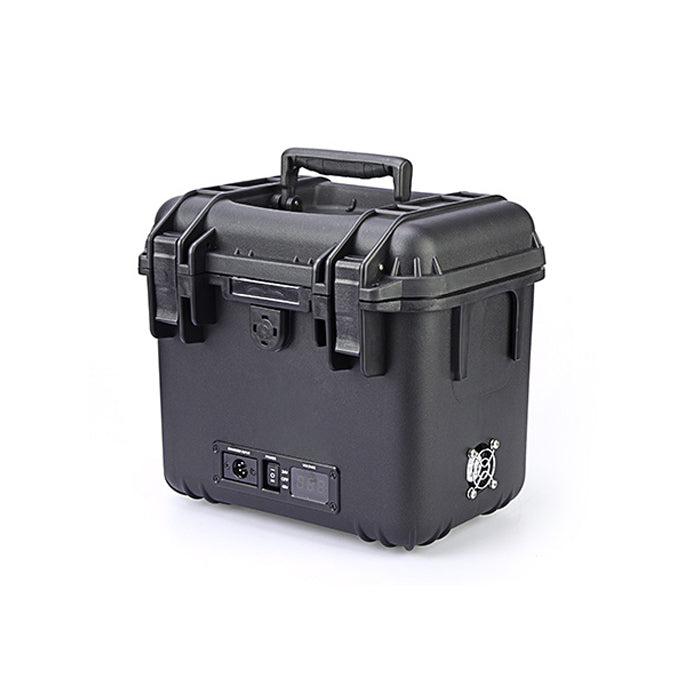 SWIT ELECTRONICS S-4040 - Centralina di alimentazione adatta per 4 batterie V-Mount (uscita CC 24V / 48V | indicatore di tensione batteria | caricabatteria incluso) - nero