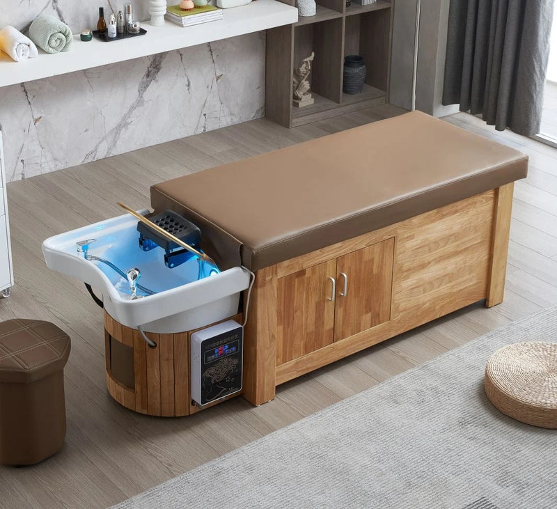 Collini Professionelle Headspa Liege ZenMist mit Haardampfer, Hocker und Massagefunktion