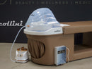 Collini Professionelle Headspa Liege - Satori mit Haardampfer, Hocker und Massagefunktion - Taupe