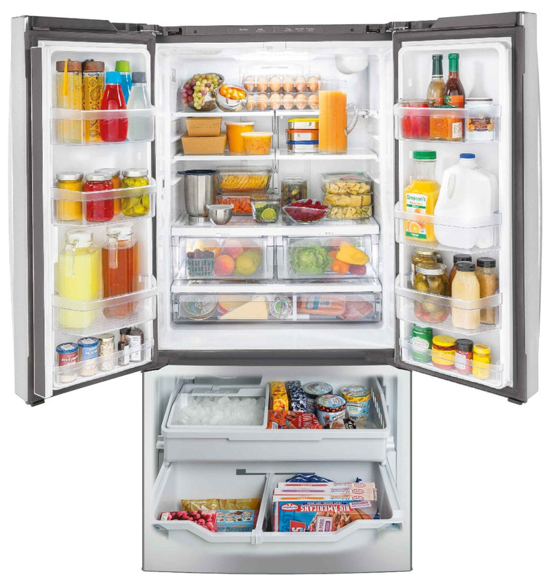 General Electric IO Mabe French Door Kühlschrank IWO19JSPF 3BM, 84 cm, 527 Liter, Mattschwarz Einbau