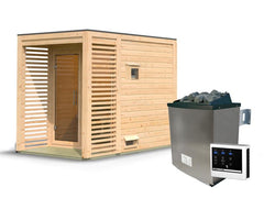 Karibu Saunahaus Angkor 1, 38 mm naturbelassen -inkl. 9 kW Ofen ext. Steuerung- – Vorschau 19