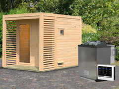 Karibu Saunahaus Angkor 2, 38 mm naturbelassen -inkl. 9 kW Bioofen ext. Steuerung- – Vorschau 15