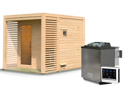 Karibu Saunahaus Angkor 2, 38 mm naturbelassen -inkl. 9 kW Bioofen ext. Steuerung- – Vorschau 16