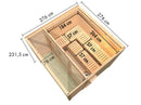 Karibu Saunahaus Angkor 3, 38 mm naturbelassen -inkl. 9 kW Bioofen ext. Steuerung-