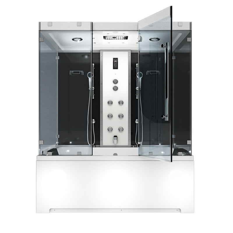 Acqua Vapore Kombination Badewanne Dusche K80-SW-EH-C-SC-EA Duschtempel 180x100 cm aktive Schlauch-Reinigung