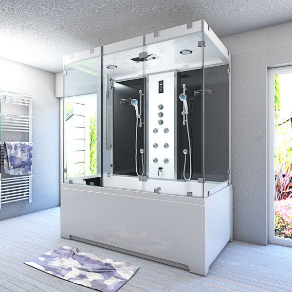 Acqua Vapore Kombination Badewanne Dusche K80-SW-TH-B-EA Duschtempel 180x100 cm OHNE Zusatzoption