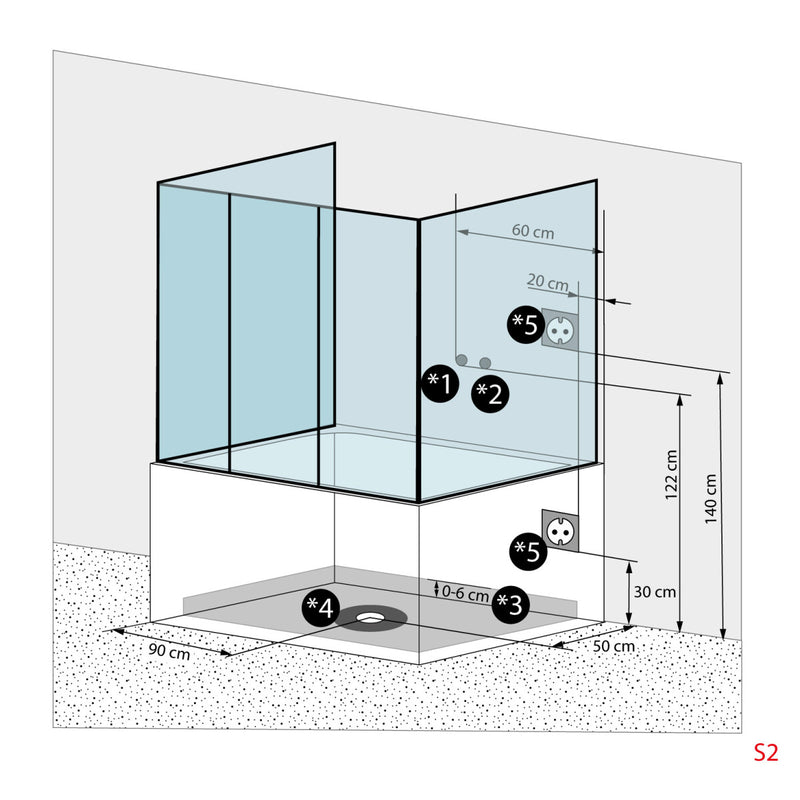 Acqua Vapore Kombination Badewanne Dusche K80-SW-TH-B-EC-EA Duschtempel 180x100 cm 2K Scheibenversiegelung