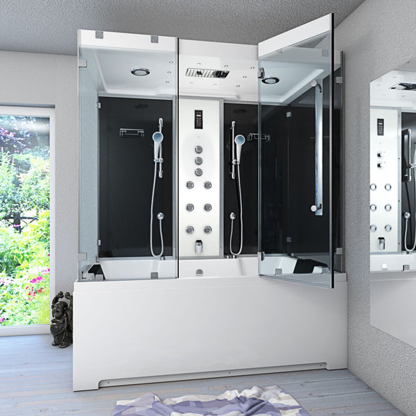 Acqua Vapore Kombination Badewanne Dusche K80-SW-TH-C-EA Duschtempel 180x100 cm OHNE Zusatzoption
