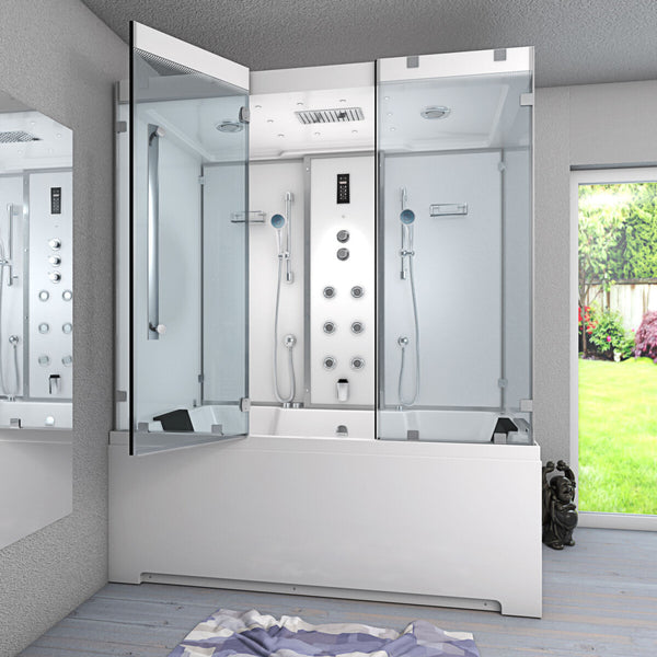 Acqua Vapore Kombination Badewanne Dusche K80-WS-EH-A-EC-EA Duschtempel 100x180 cm 2K Scheibenversiegelung