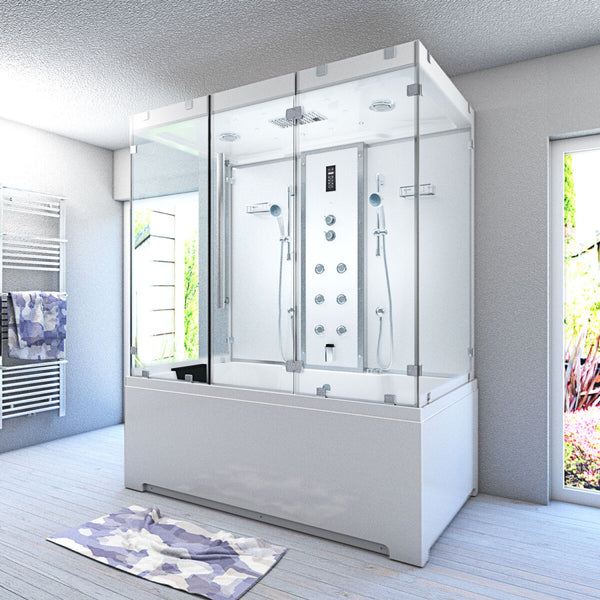 Acqua Vapore Kombination Badewanne Dusche K80-WS-EH-B-EA Duschtempel 180x100 cm OHNE Zusatzoption