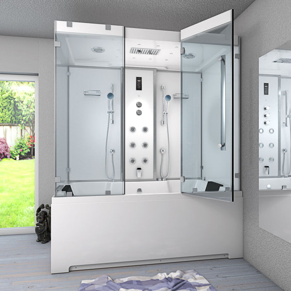 Acqua Vapore Kombination Badewanne Dusche K80-WS-EH-C-EC-EA Duschtempel 180x100 cm 2K Scheibenversiegelung