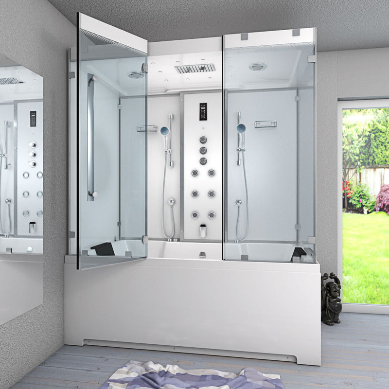 Acqua Vapore Kombination Badewanne Dusche K80-WS-TH-A-EC Duschtempel 100x180 cm 2K Scheibenversiegelung