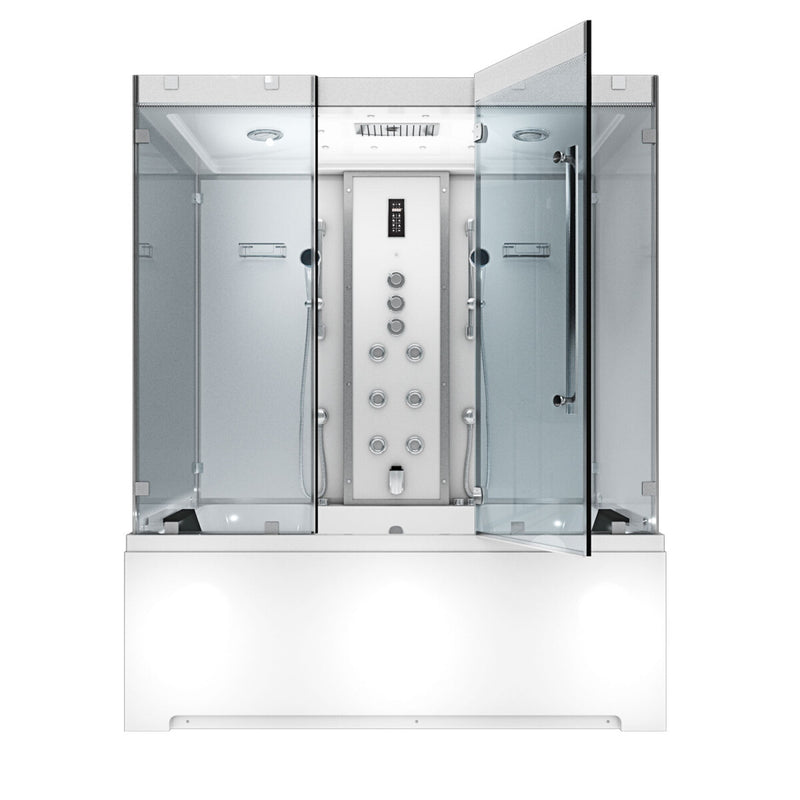 Acqua Vapore Kombination Badewanne Dusche K80-WS-TH-C-SC-EA Duschtempel 180x100 cm aktive Schlauch-Reinigung