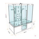 Acqua Vapore Kombination Badewanne Dusche K88-SW-EH-A-EA Duschtempel 100x180 cm OHNE Zusatzoption