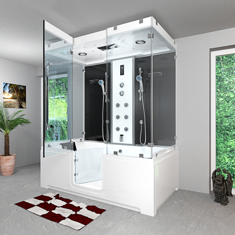 Acqua Vapore Kombination Badewanne Dusche K88-SW-EH-B-EC-SC-EA Duschtempel 180x100 cm Schlauchreinigung + Scheibenversiegelung
