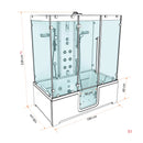 Acqua Vapore Kombination Badewanne Dusche K88-SW-TH-C-EC-SC-EA Duschtempel 180x100 cm Schlauchreinigung + Scheibenversiegelung