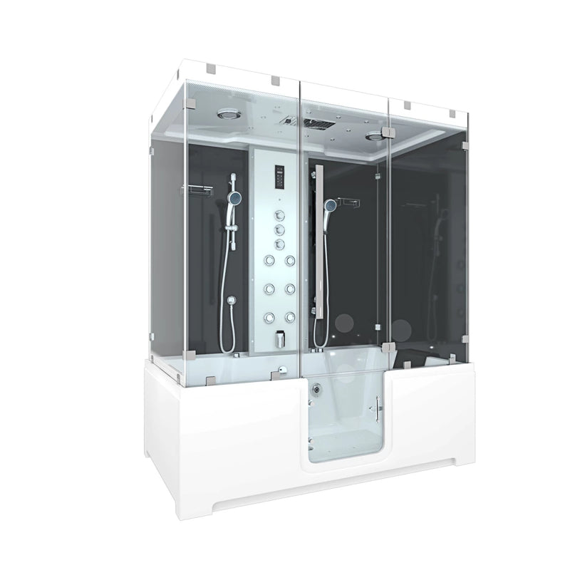 Acqua Vapore Kombination Badewanne Dusche K88-SW-TH-C-EC-SC-EA Duschtempel 180x100 cm Schlauchreinigung + Scheibenversiegelung