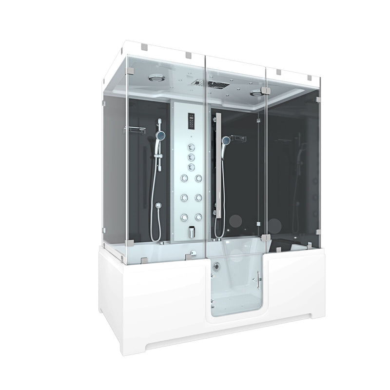 Acqua Vapore Kombination Badewanne Dusche K88-SW-TH-C-SC-EA Duschtempel 180x100 cm aktive Schlauch-Reinigung