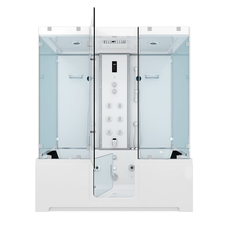 Acqua Vapore Kombination Badewanne Dusche K88-WS-EH-B-EC-EA Duschtempel 180x100 cm 2K Scheibenversiegelung