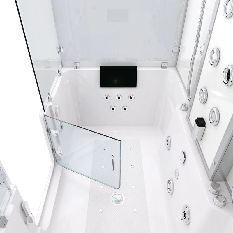 Acqua Vapore Kombination Badewanne Dusche K88-WS-TH-C-EC-SC-EA Duschtempel 180x100 cm Schlauchreinigung + Scheibenversiegelung