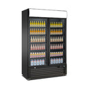 Getränkeühlschrank mit Display und 2 Flügeltüren 750 Liter | 1120x610x1975 mm | schwarz