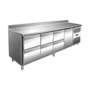 VIP Kühltisch mit 3x 2 Schubladen und 1 Tür und Aufkantung -2 bis +8°C 2.230x600x960 mm