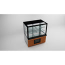 SGS Gastro refrigerated display case / 100 cm / acoustic panel, wooden front / black granite / 2 shelves