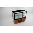 SGS Gastro refrigerated display case / 120 cm / acoustic panel, wooden front / black granite / 2 shelves