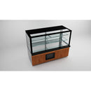 SGS Gastro refrigerated display case / 150 cm / acoustic panel, wooden front / black granite / 2 shelves
