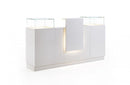 Soleni Modern "Light" display cabinet made of glossy white melamine-coated wood with LED lighting