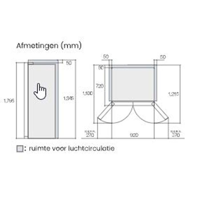Hitachi French Door Kühlschrank R-WB640VRU0X-MGW , 4Türen, 90 cm, 640 Liter, Matt Weiß