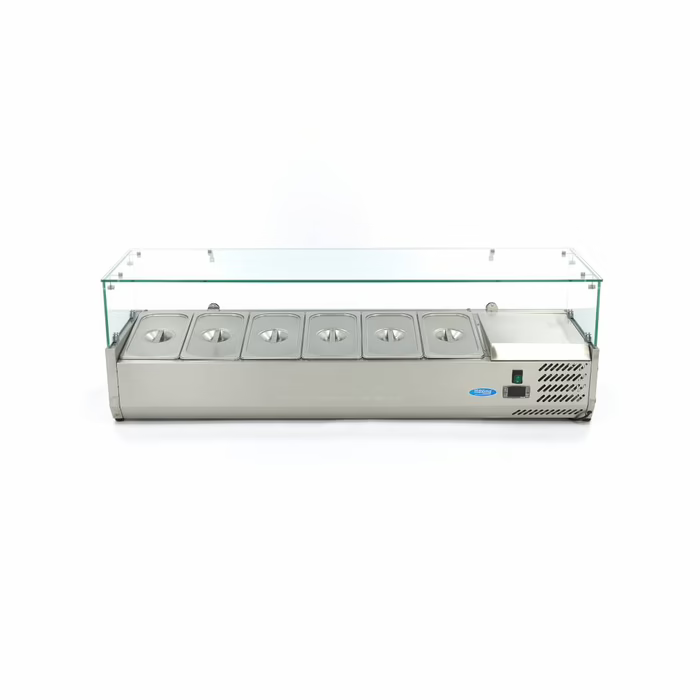 MAXIMA Gastro Aufsatzkühlvitrine - 140 cm - Passt 6 x 1/3 GN