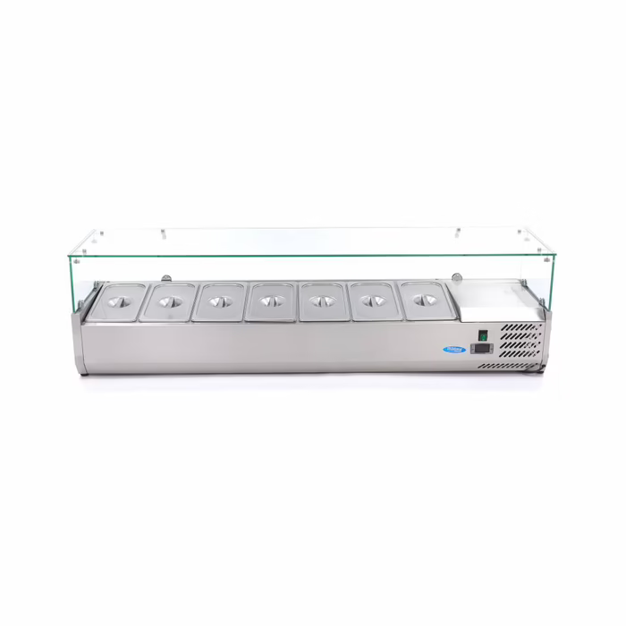 MAXIMA Gastro Aufsatzkühlvitrine - 160 cm - Passt 7 x 1/3 GN