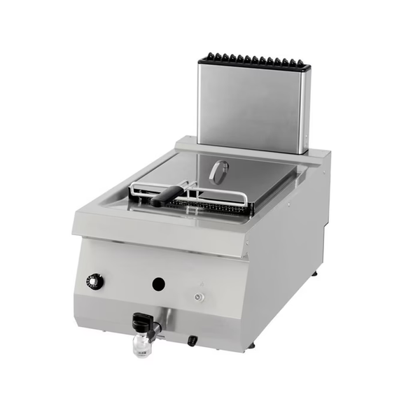 MAXIMA Gastro Heavy Duty Fritteuse - 1 x 12 l - Einzeleinheit - 70 cm Tief - mit Ablasshahn - Gas