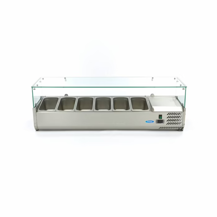 MAXIMA Gastro Aufsatzkühlvitrine - 140 cm - Passt 6 x 1/3 GN