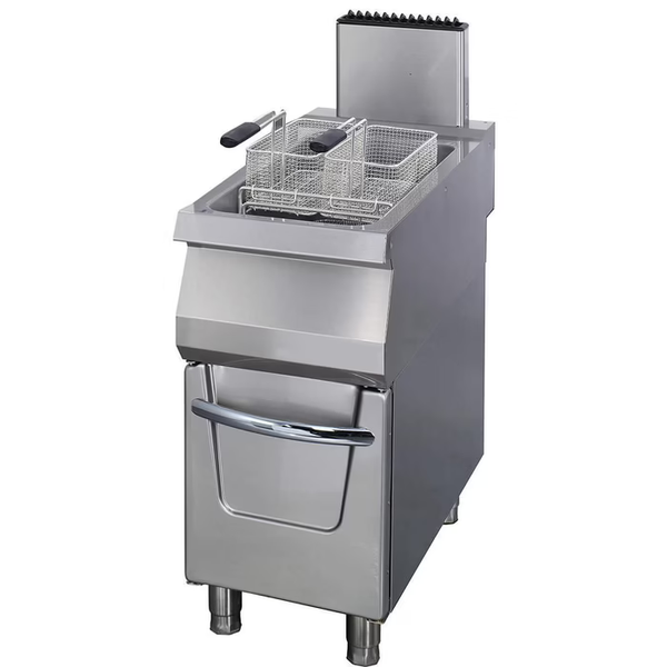 MAXIMA Gastro Premium Fritteuse - 1 x 22 l - Einzeleinheit - 90 cm Tief - mit Ablasshahn - Gas