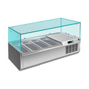 Pizzakühlaufsatz mit Glasaufsatz 4x 1/3 GN | 1200x335x460 mm